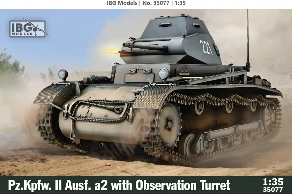 1 35 IBG Models 35077 Panzerkampfwagen II - Pz.Kpfw. II Ausf. A2 met Observatietoren - Tank Plastic Modelbouwpakket Actieprijs