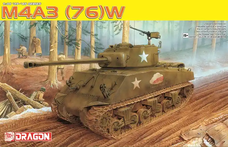 Premium 1 35 Dragon 6325 M4 Sherman - M4A3 (76)W - Tank Plastic Modelbouwpakket