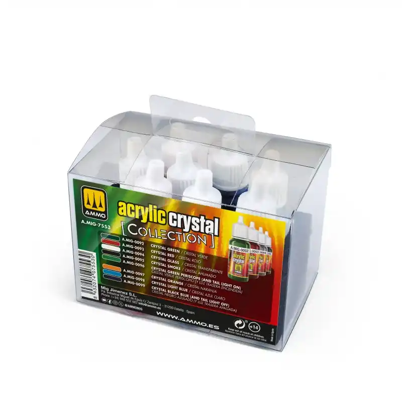 AMMO MIG 7553 AMMO Collections - Kristalkleuren - 8 stuks á 17ml Verf set Direct Verzonden