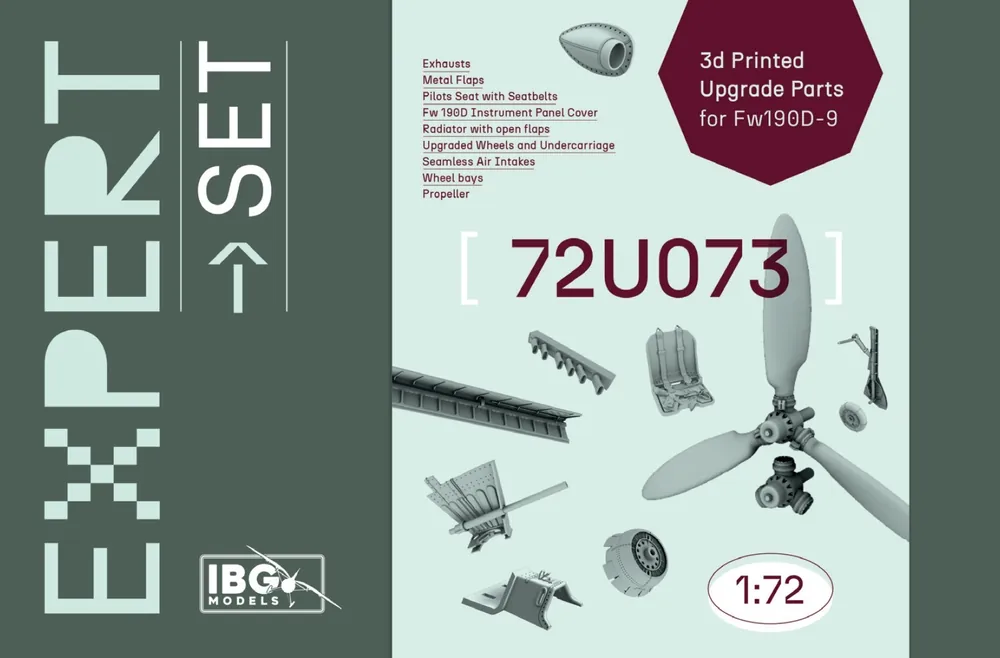 1 72 IBG Models 72U073 3D-geprinte upgradeset - Expert Set voor Fw 190D-9 Resin onderdeel Betrouwbaar