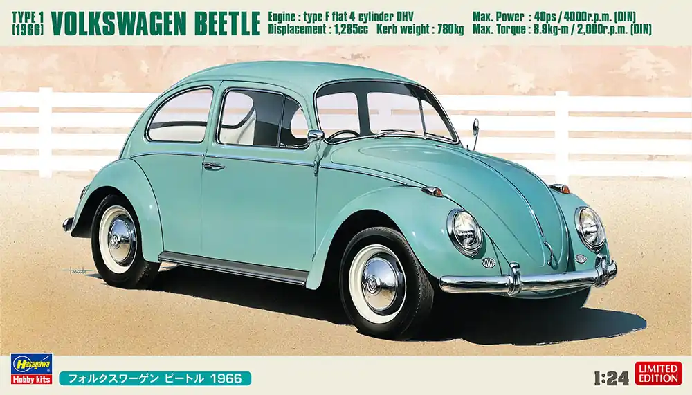 1 24 Hasegawa 20732 Volkswagen Beetle Type 1 -1996 - Auto Plastic Modelbouwpakket Gratis Retour