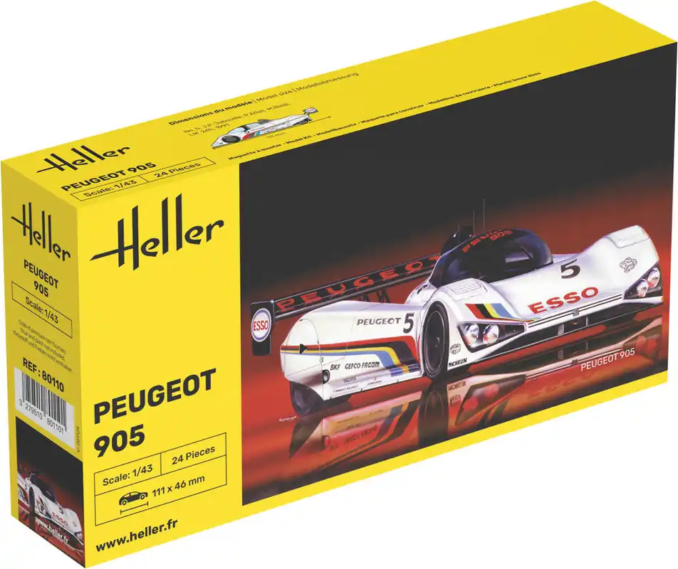 1 43 Heller 80110 Peugeot 905 - Race Auto Plastic Modelbouwpakket Bestel Nu