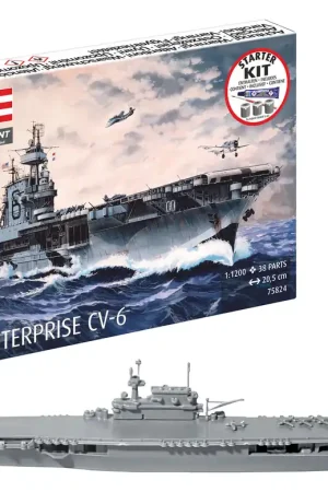 1 1200 Revell 75824 USS Enterprise CV-6 - Yorktown-klasse - Vliegdekschip - Starter Kit Plastic Modelbouwpakket Dagaanbieding
