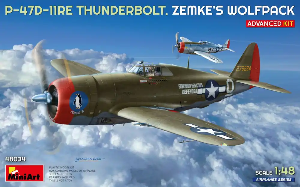 Lage Kosten 1 48 MiniArt 48034 Republic P-47D-11RE Thunderbolt - Zemke‘s Wolfpack Advanced Kit - Propellervliegtuig Plastic Modelbouwpakket