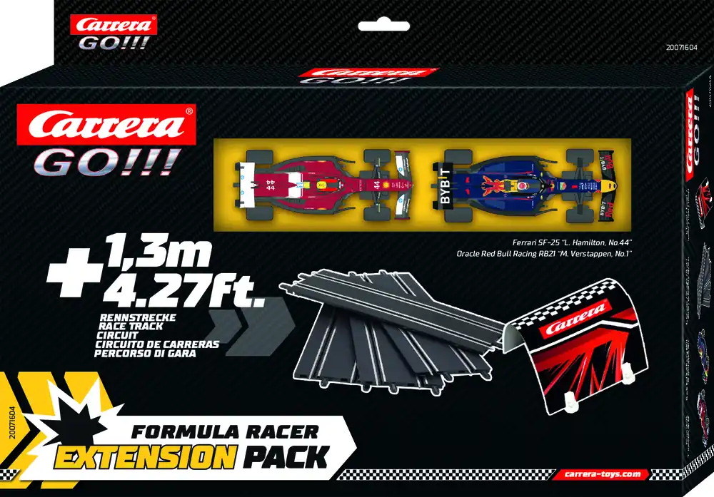 1 43 Carrera GO!!! Formule 1 Uitbreidingsset - Red Bull Racing vs. Ferrari - 1,3m. Racebaan - 4 Baandelen Racebaan onderdeel Koopje