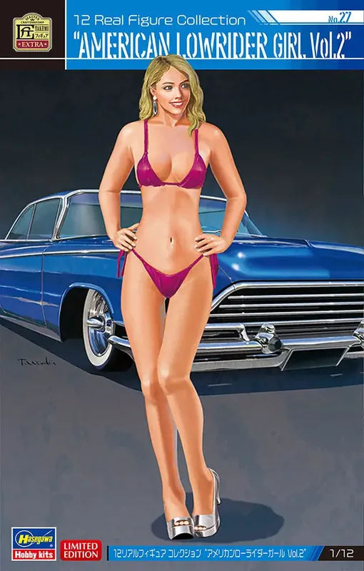 1 12 Hasegawa 52351 12-Real Figurencollectie Nr. 27 - Amerikaanse Lowrider Dame - Figuur Plastic Modelbouwpakket Meest Verkocht