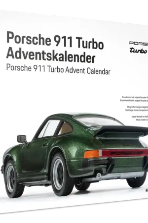 1 43 Franzis 67233 Porsche 911 Turbo - Groen Metallic - Sport Auto - Adventskalender met Geluid Metalen Modelbouwpakket Tijdelijk Beschikbaar
