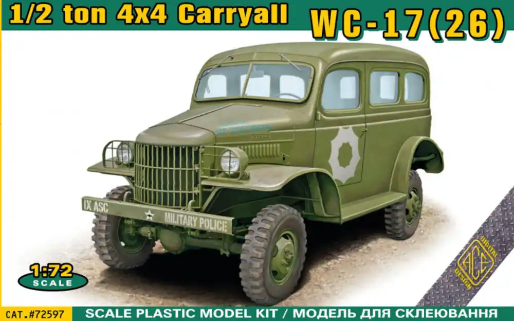 1 72 ACE 72597 Dodge WC-17/26 Carryall - 0,5 Ton 4x4 - WWII Amerikaanse Militaire Truck Plastic Modelbouwpakket Alleen Vandaag