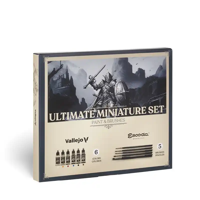 Laatste Kans Vallejo 72206 Game Color - Ultimate Miniature Set - Verf en 5 Penselen - Acryl Set 6x18ml Verf set