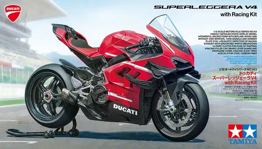 1 12 Tamiya 14143 Ducati Superleggera V4 met Racing Kit - Motorfiets Plastic Modelbouwpakket Alleen Vandaag