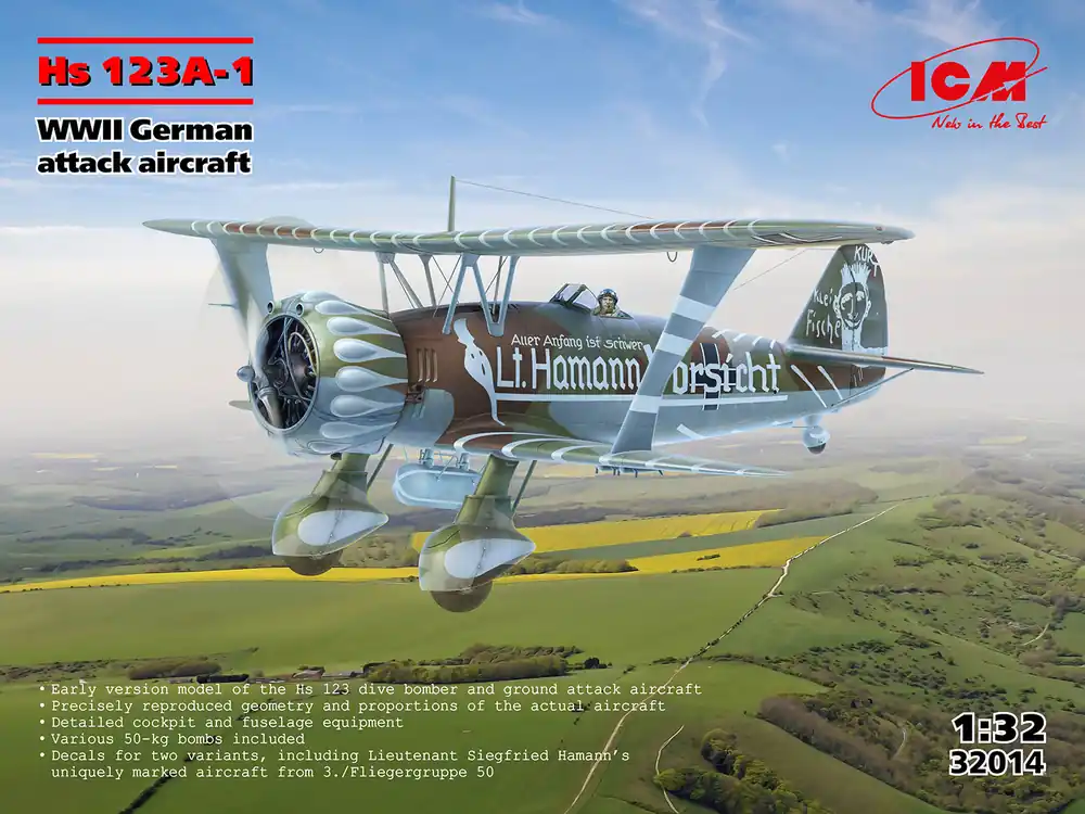1 32 ICM 32014 Henschel Hs 132A-1 - WWII Duitse Aanvalsvliegtuig - Propellervliegtuig Plastic Modelbouwpakket Superprijs