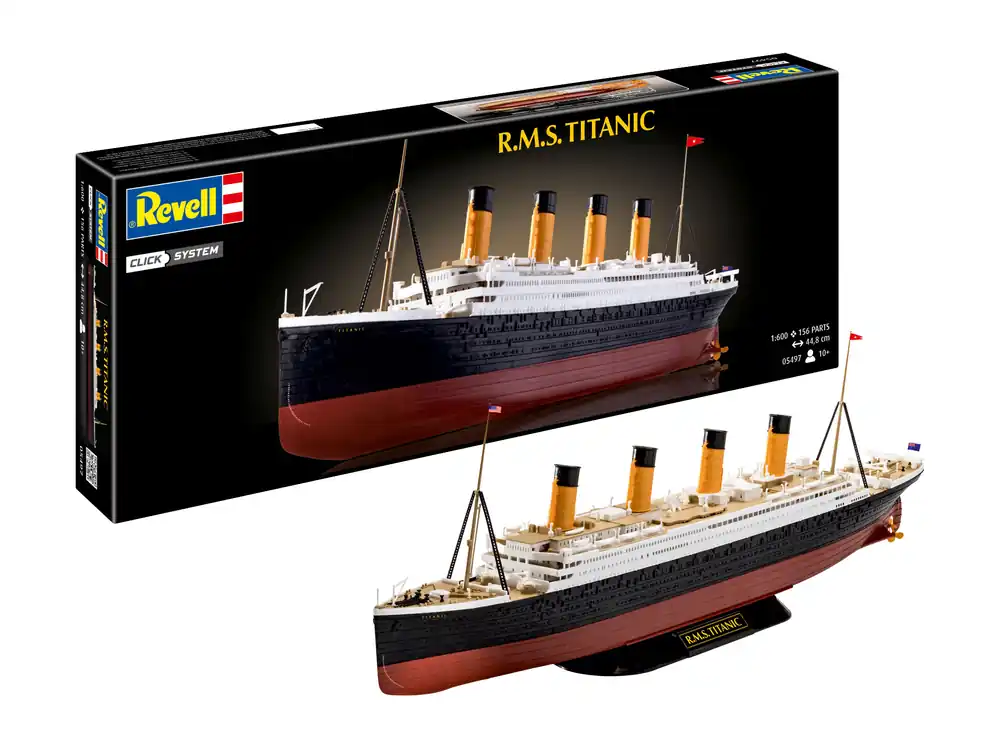 Dagaanbieding 1 600 Revell 05497 Click System - R.M.S. Titanic - Ocean-Liner Olympic-klasse - Passagiersschip Plastic Modelbouwpakket