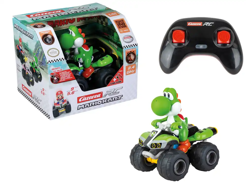 Carrera RC Mario Kart™ - Yoshi - Quad - Schaal 1 20 - 19,5cm - 2,4GHz RC Model Kant en Klaar Speciale Aanbieding