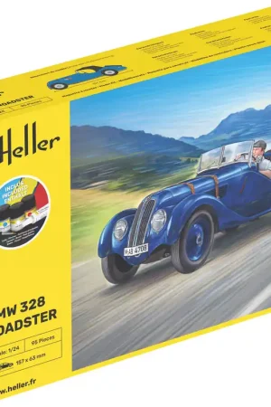 1 24 Heller 56701 BMW 328 Roadster - Duitse Auto - Starter Kit Plastic Modelbouwpakket Voordeelprijs