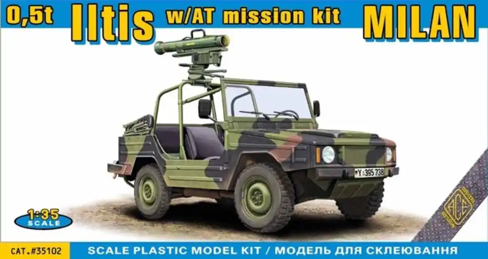 Veilige Betaling 1 35 ACE 35102 0,5t Iltis 4x4 - Duitse Lichte Terreinwagen met MILAN Antitankraket - Militair Voertuig Plastic Modelbouwpakket