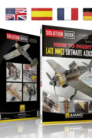 Tijdelijk Beschikbaar AMMO MIG 6535 Solution Book 32 Black Edition - How to Paint Late WWII Luftwaffe Aircraft - Meertalig Boek