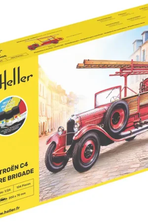 1 24 Heller 56733 Citroën C4 Fire Brigade - Brandweerwagen - Starter Kit Plastic Modelbouwpakket Laatste Versie