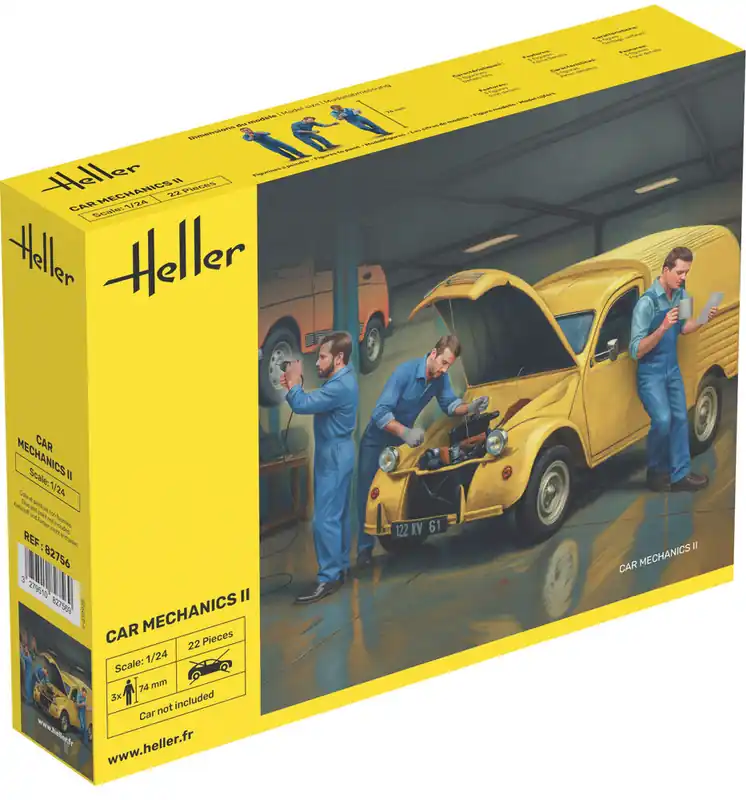 1 24 Heller 82756 Automonteurs II - voor Diorama - 3 Figuren Plastic Modelbouwpakket Hoge Kwaliteit