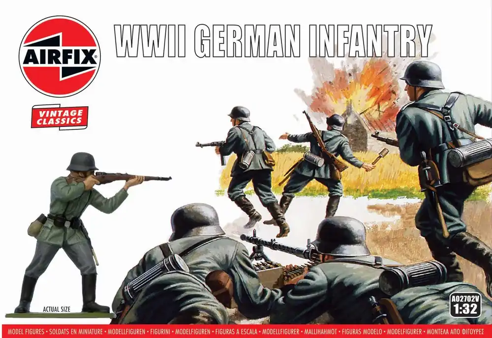 Goedkoop 1 32 Airfix 02702V WWII German Infantry - Figures Plastic Modelbouwpakket