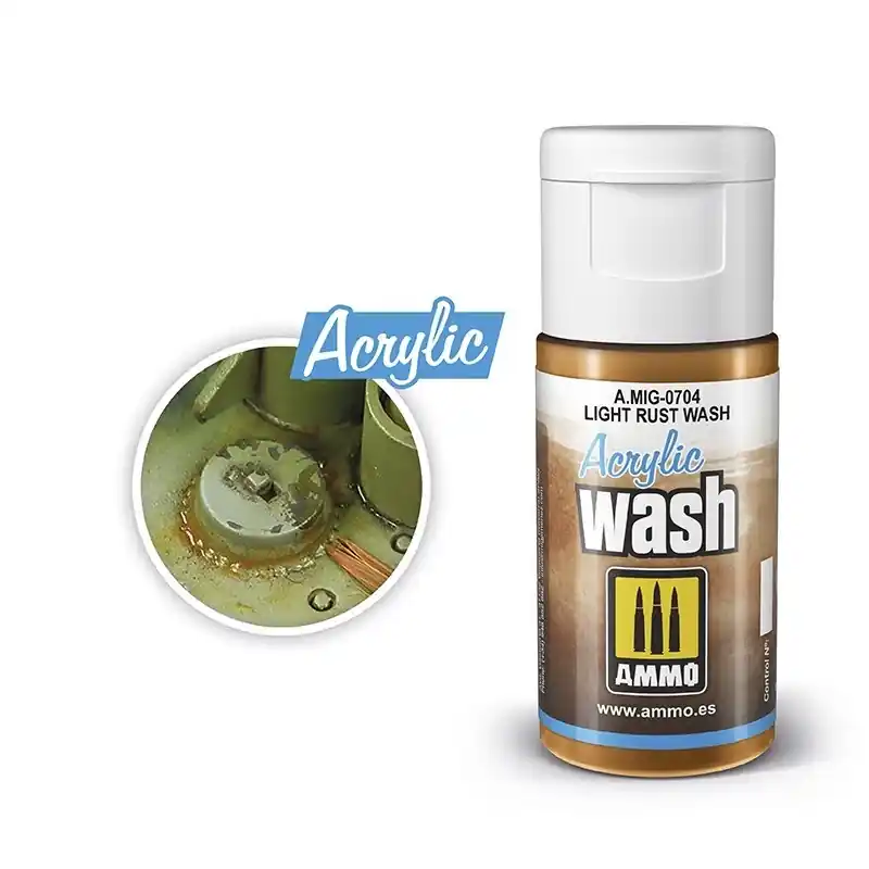 AMMO MIG 0704 Acrylic Wash Light Rust - 15ml Effecten potje Beste Prijs