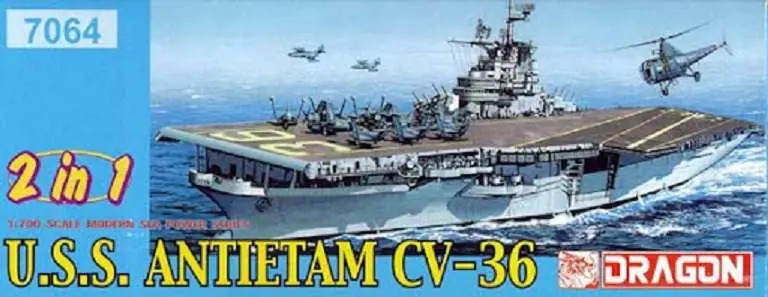 Weekendaanbieding 1 700 Dragon 7064 USS Antietam CV-36 Ship Plastic Modelbouwpakket