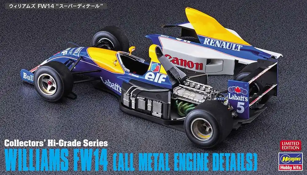 Superprijs 1 24 Hasegawa 51049 Williams FW14 with Metal Parts CH49 Plastic Modelbouwpakket