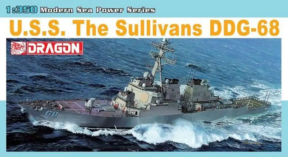 1 350 Dragon 1033 USS The Sullivans DDG-68 Arleigh Burke Plastic Modelbouwpakket Op = Op