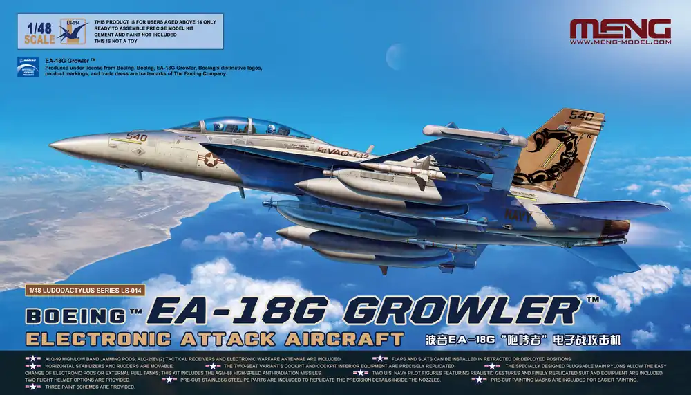 1 48 MENG LS014 Boeing EA-18G Growler Electronic Attack Aircraft Plastic Modelbouwpakket Voordeelprijs
