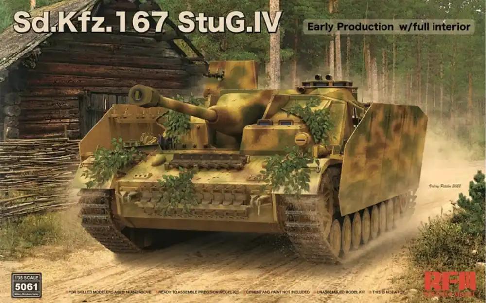 Weekendaanbieding 1 35 Rye Field Model 5061 Sd.Kfz. 167 StuG IV Early Production w/full interior Plastic Modelbouwpakket