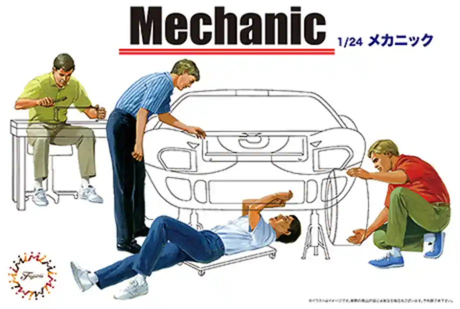1 24 Fujimi 11662 Mechanic - 4 Figures Plastic Modelbouwpakket Populair