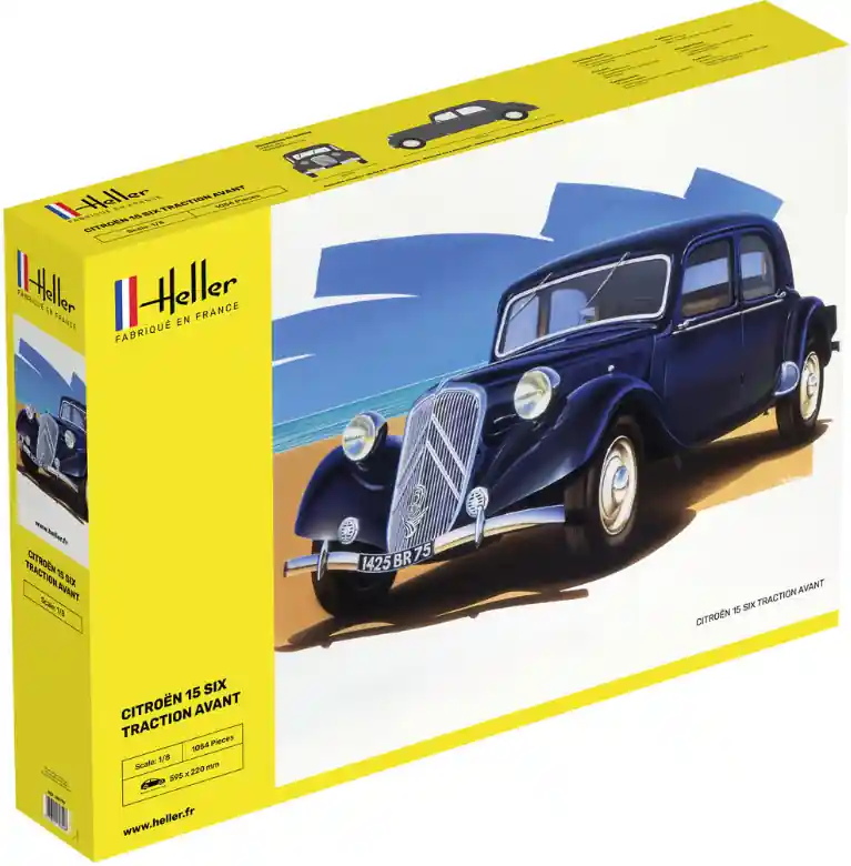 Fabrieksprijs 1 8 Heller 80799 Citroen 15 SIX Traction Avant Plastic Modelbouwpakket