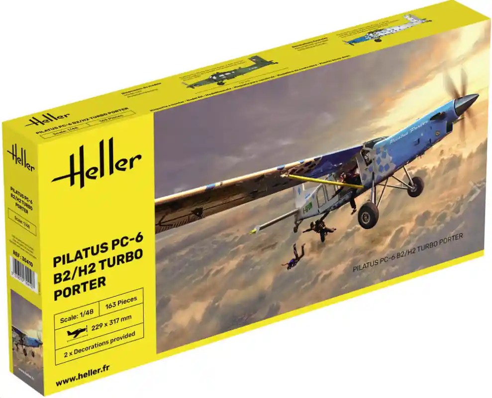 Lage Kosten 1 48 Heller 30410 PILATUS PC-6 B2/H2 Turbo Porter Plastic Modelbouwpakket
