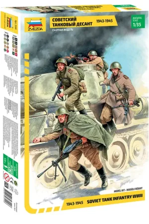 1 35 Zvezda 3544 Soviet Tank Infantry WWII Plastic Modelbouwpakket Finale Uitverkoop