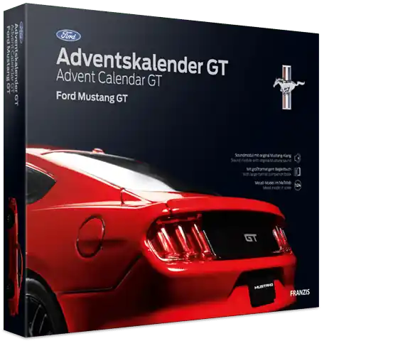 Weekendaanbieding 1 24 Franzis 55111-5 Ford Mustang GT Adventskalender Plastic Modelbouwpakket