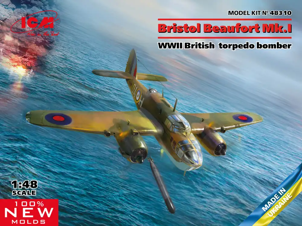 1 48 ICM 48310 Bristol Beaufort Mk.I - WWII British Torpedo Bomber Plastic Modelbouwpakket Hete Deal