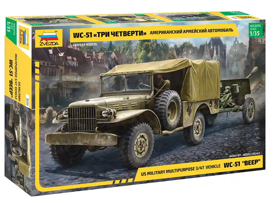 Hoge Kwaliteit 1 35 Zvezda 3656 Dodge WC-51 Beep Plastic Modelbouwpakket