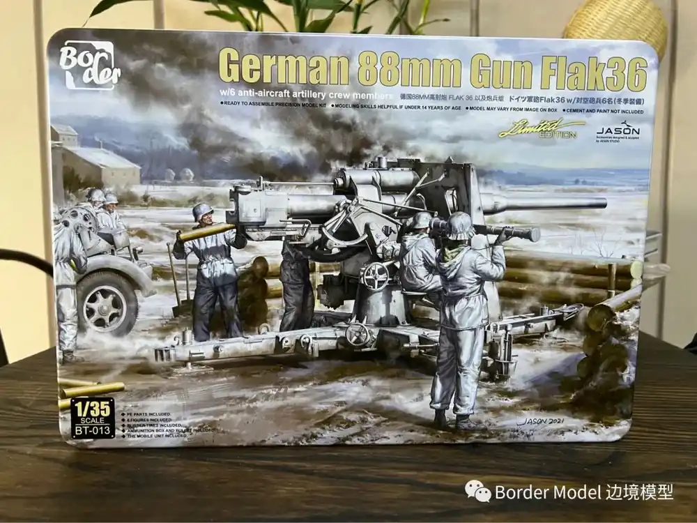 1 35 Border Model BT013 German 88mm Gun Flak36 w/6 anti-aircraft artillery crew members Plastic Modelbouwpakket Hete Deal