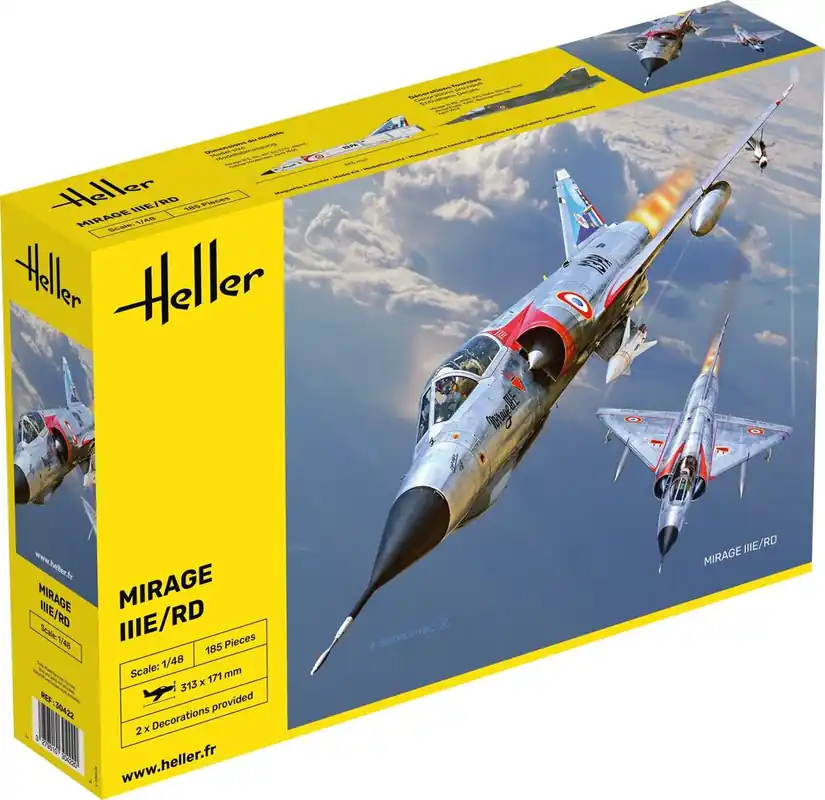 1 48 Heller 30422 Mirage IIIE-O-R-RD-EE-EA Plastic Modelbouwpakket Laatste Versie