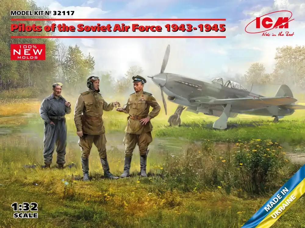 1 32 ICM 32117 Pilots of the Soviet Air Force 1943-1945 Plastic Modelbouwpakket Bestseller