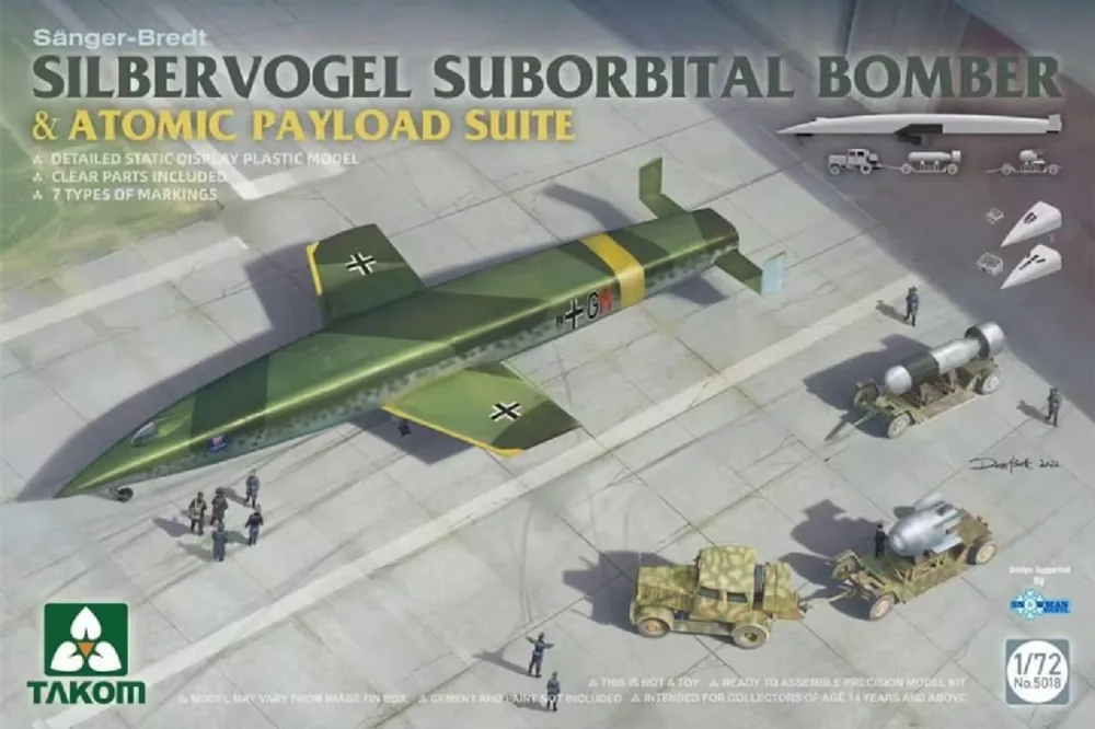 1 72 Takom 5018 Saenger-Bredt Silbervogel Suborbital Bomber & Atomic Payload Suite Plastic Modelbouwpakket Superprijs