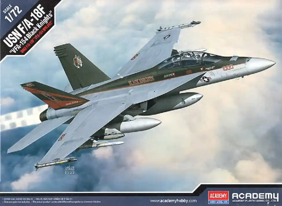 1 72 Academy 12577 USN F/A-18F - VFA-154 Black Knights Plastic Modelbouwpakket Betrouwbaar