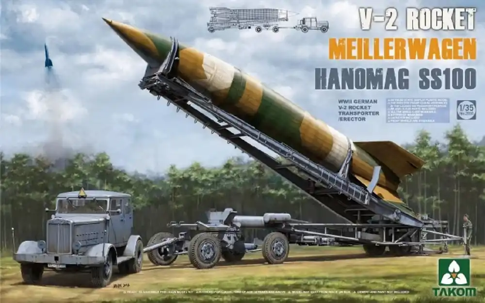 1 35 Takom 2030 V-2 Rocket Meillerwagen Hanomag SS100 - WWII German V-2 Rocket Plastic Modelbouwpakket Aanbieding