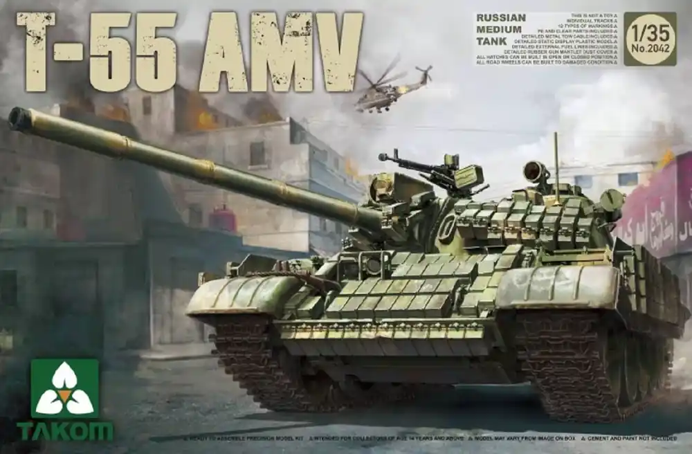 1 35 Takom 2042 T-55 AMV - Russian Medium Tank Plastic Modelbouwpakket Nu Kopen