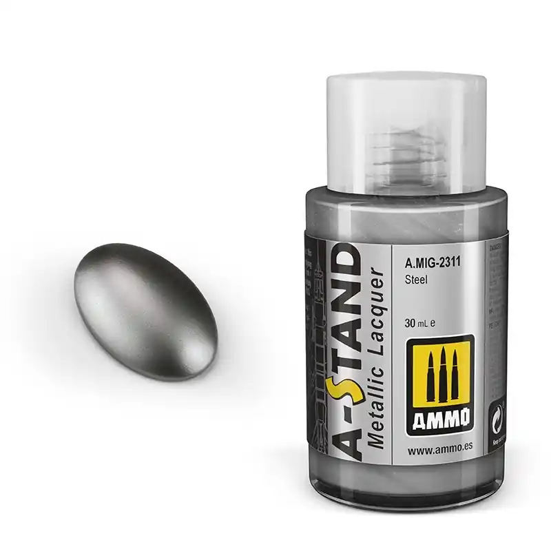 Bestseller AMMO MIG 2311 A-Stand Steel - Metallic - 30ml Verf flesje