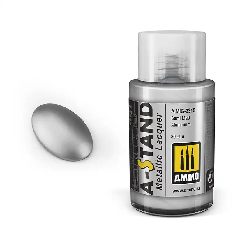 Beste Prijs AMMO MIG 2315 A-Stand Semi Matt Aluminium - Metallic - 30ml Verf flesje