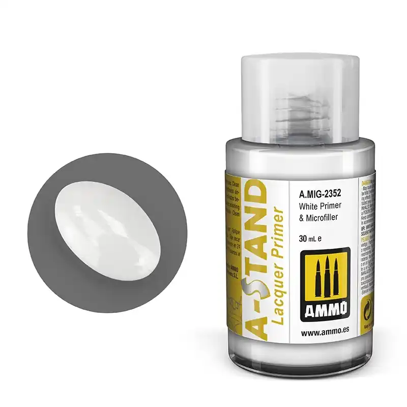 Tijdelijk Beschikbaar AMMO MIG 2356 A-Stand White Gloss Primer - 30ml Verf flesje