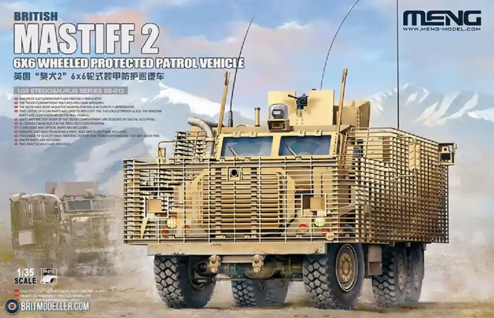 1 35 MENG SS012 British Mastiff 2 6x6 Wheeled Protected Patrol Vehicle Plastic Modelbouwpakket Beste Prijs