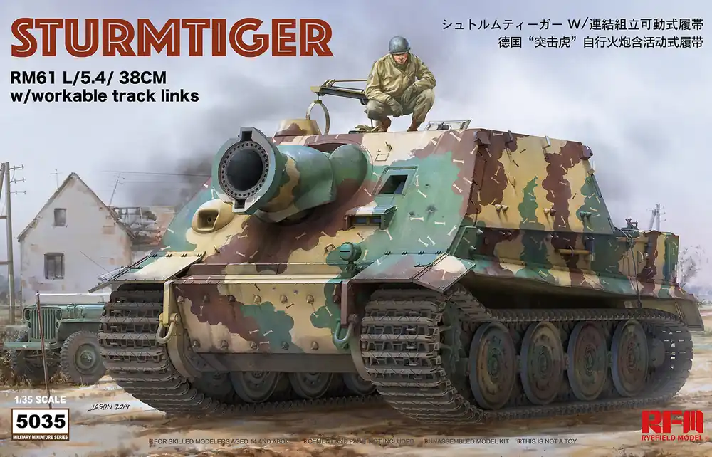 1 35 Rye Field Model 5035 Sturmtiger RM61 L/5.4/38cm w/Full inter of the Turret Plastic Modelbouwpakket Weekendaanbieding