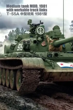 Voordeelprijs 1 35 Rye Field Model 5098 T-55A Medium Tank Mod. 1981 with workable track links Plastic Modelbouwpakket