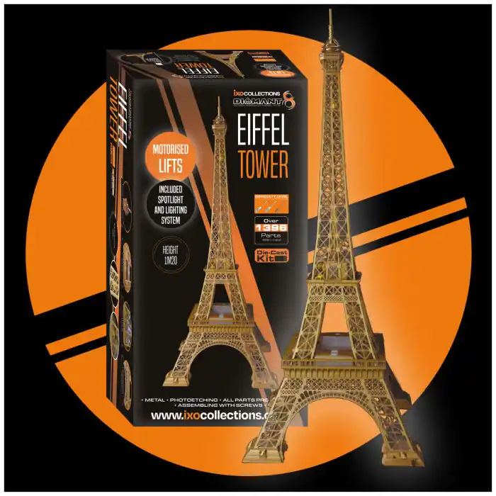 1 270 IXO Collections 007 Eiffeltoren Parijs met Verlichting en Liften Metalen Modelbouwpakket Premium